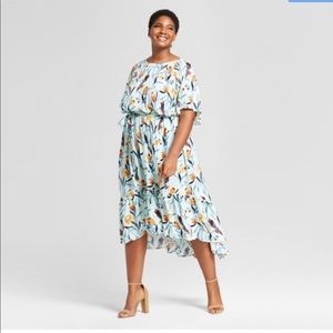 Floral High low midi dress